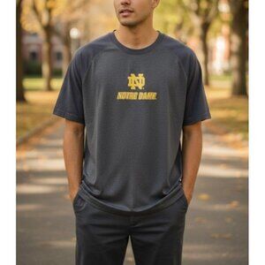 Notre Dame Logo Gray Mens T-Shirt Size L By Knights Apparel